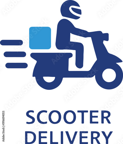 Courier on Scooter Fast Shipping Illustration (2)