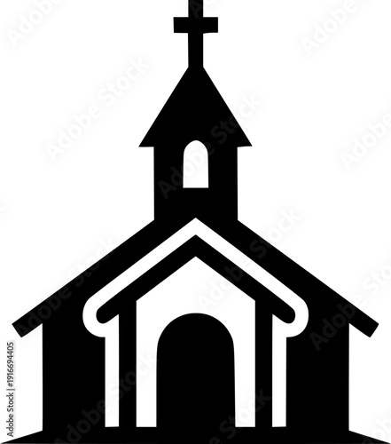 church logo icon silhouette line art vector illustration with a white background
