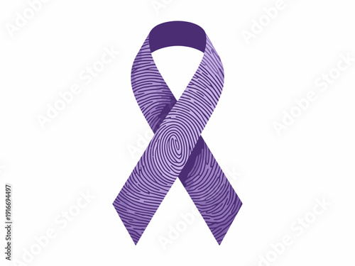 Fingerprint Ribbon Raising Awareness for Social Issues: Identity, Individuality, Support, Hope, Advocacy, Unity, Understanding, Remembrance, and Recognition - A Symbol of Community, Diversity, and Sha