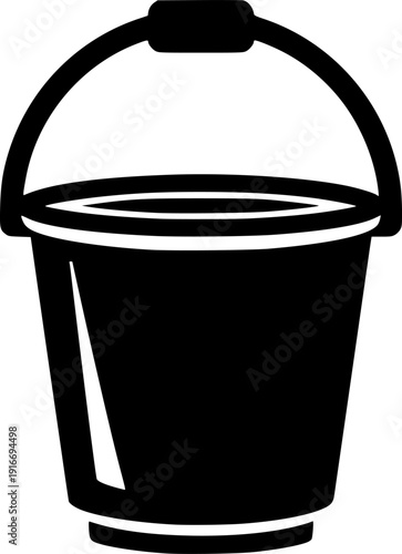 bucket silhouette line art vector illustration with a white background
