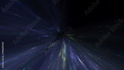 Εκτύπωση καμβά Dark cosmic tunnel illuminated by scattered star particles and subtle light trai