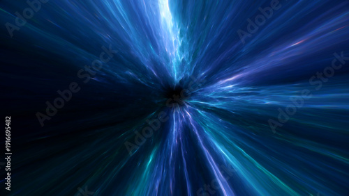 Photos High contrast cosmic tunnel with sharp light streaks and deep shadows, forming a