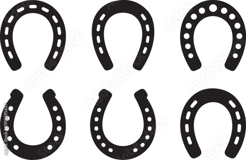 Horseshoe icon set. Vector