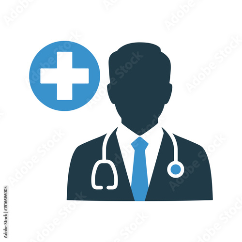 Doctor Advice Icon – Medical Consultation and Healthcare Support Vector Symbol.