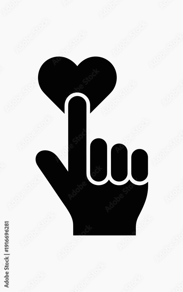 Obraz premium Digital Gesture of Affection: Hand Interacting with Heart Icon on White Background, Concept for Love, Like, Support, and Online Engagement, Perfect for Social Media Campaigns, Dating App Promotions,