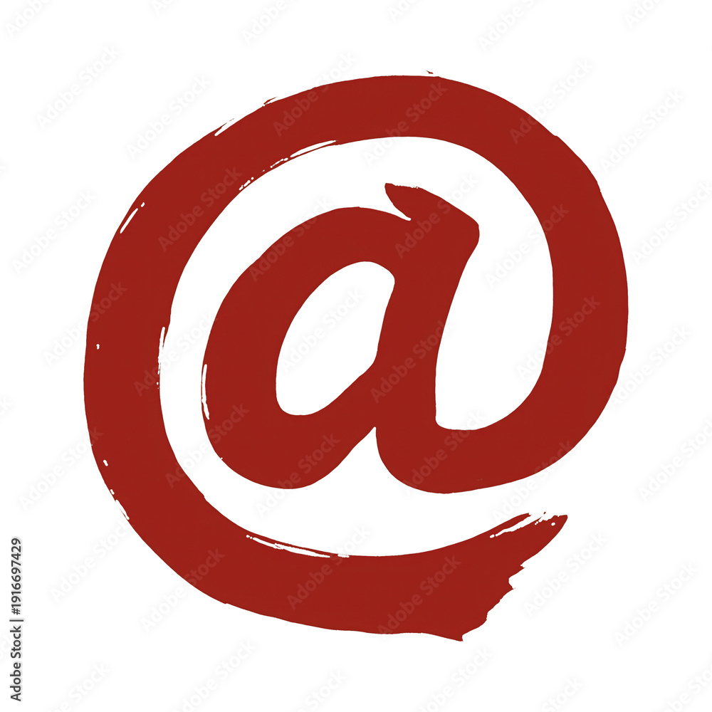 Fototapeta premium PNG Red hand-drawn at symbol