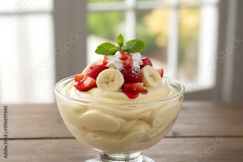 Irresistible Lemon Cheesecake Cream with Strawberry-Banana Bliss