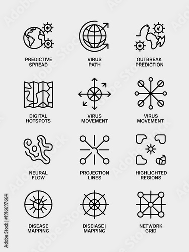 Disease Spread Prediction: Analyzing Virus Outbreak Paths, Tracking Movements & Hotspots with Network Grids and Neural Flow Maps – Data Visualization for Healthcare, Science, Public Health, & Digital