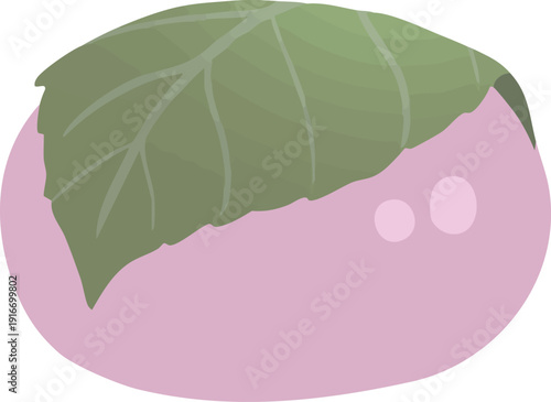 道明寺の桜餅のベクターイラスト　春の和菓子・かわいい手描き風素材