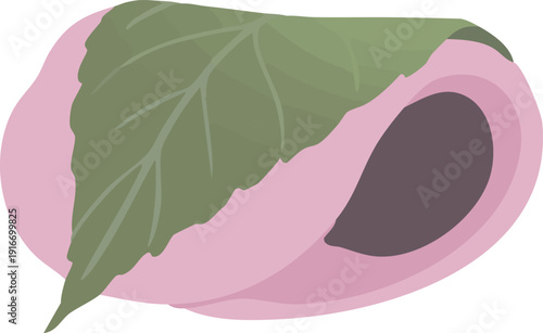 長命寺の桜餅のベクターイラスト　春の和菓子・かわいい手描き風素材