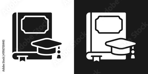 Course Certificate Icon In Black And White Glyph Style