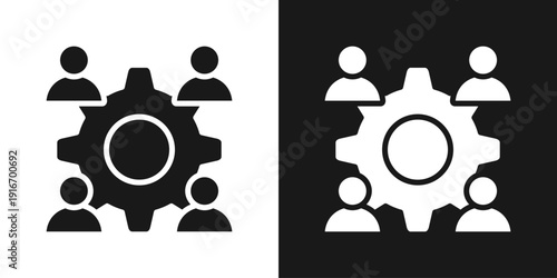 Team Study Icon In Black And White Glyph Style