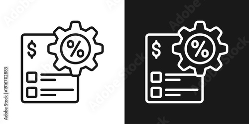Budget Settings Icon In Black And White Line Style