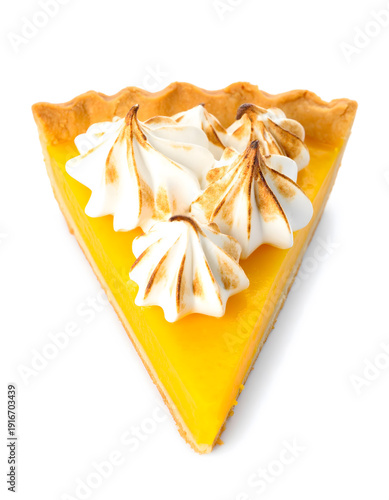 Individual Lemon Tart Piece with Meringue Decoration
