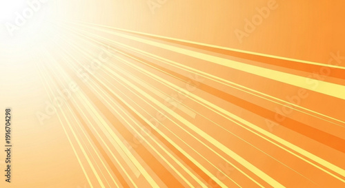 Vibrant orange background with radiant yellow sunburst lines shining from white light source