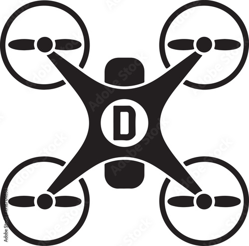 Vector rc drone quadcopter black symbol