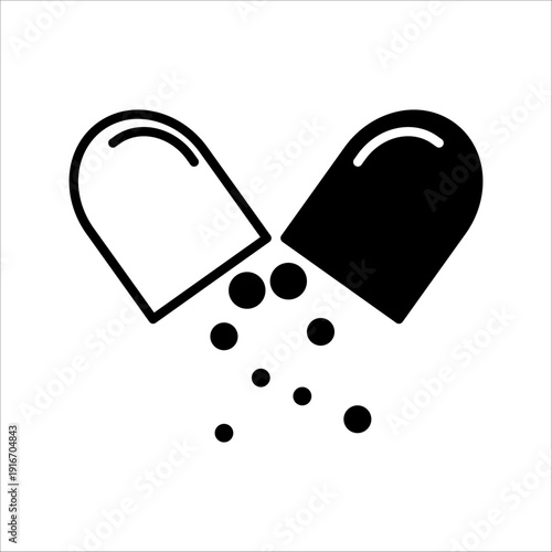 Pil capsul icon flat vector design.
