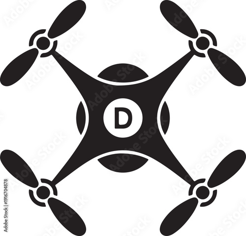 Vector rc drone quadcopter black symbol