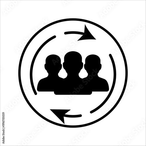 Customer retention, icon in line design. Customer retention, repeat customers, customer satisfaction, client retention on white background vector. Customer retention editable stroke icon