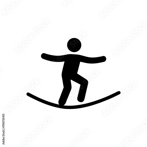 Circus Tightrope Balance Act Icon