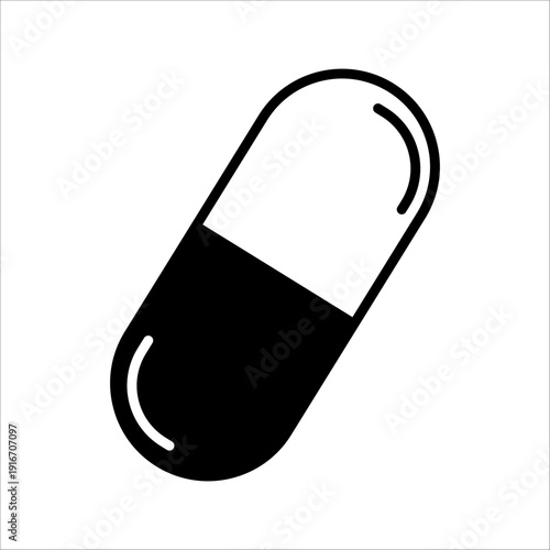 Capsule icon line style transparent