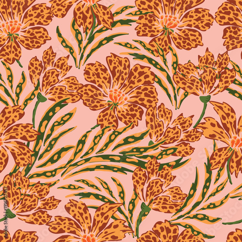 floral motif seamless pattern