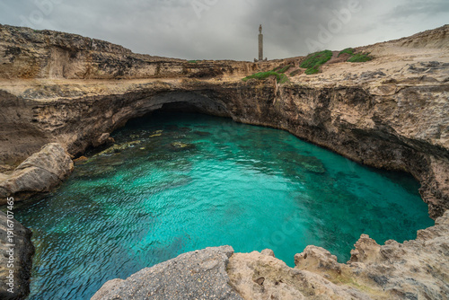 Coastal erosion and preservation measures at Grotta della Poesia, Melendugno