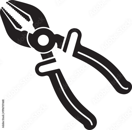 Wire cable cutter silhouette on white background. Cable cutter icon sign vector illustration design.