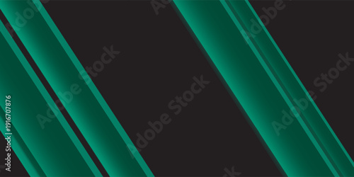 Green and black abstract geometric luxury background vector. Social ads banner or Landing page.Vector Eps 10