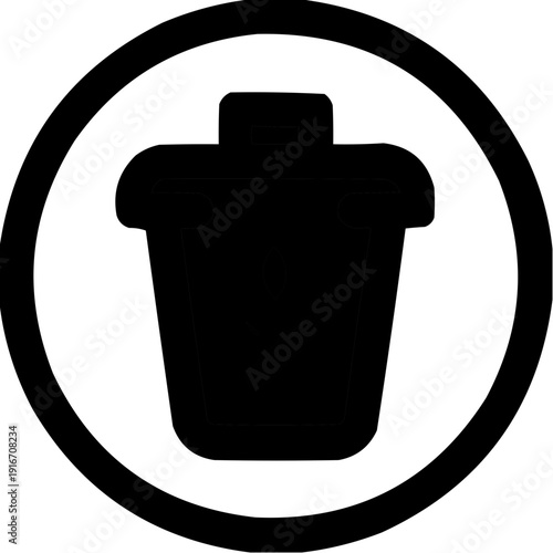 Trash bin with leaf symbolizing eco-friendly waste disposal