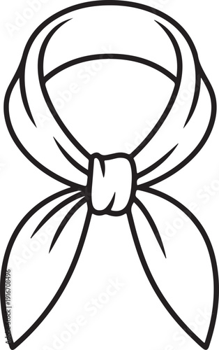 Women scarf flat sketch vector illustration cad mock up template