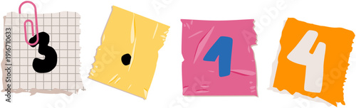 Hand drawn 3.14 pi number digits on paper