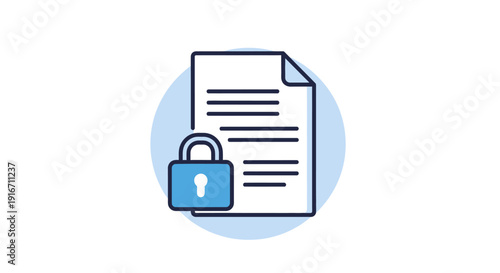Secure Document Icon with Padlock Symbol.