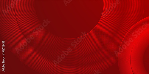 Abstract red background with glowing curve lines. Modern shiny red gradient geometric circle lines pattern. Futuristic concept. Suit for banner, brochure, poster, presentation, cover, website