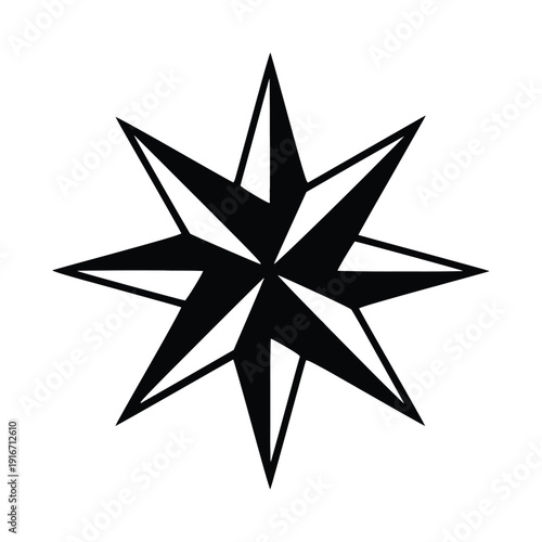 Eight point star symbol graphic design simple modern abstract