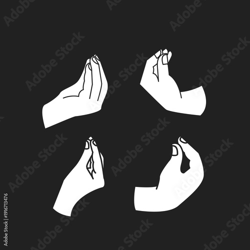 Italian Pinched Fingers Hand Gesture Icon Set - Asking "What Do You Want?"