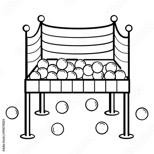 Kids Ball Pit Playground concept, Indoor Soft Play Ball Pool vector icon design