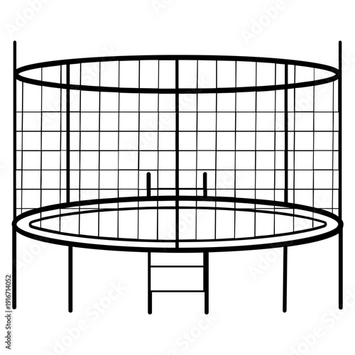 giant bungee trampoline arena concept, carnival jump zone vector icon design,