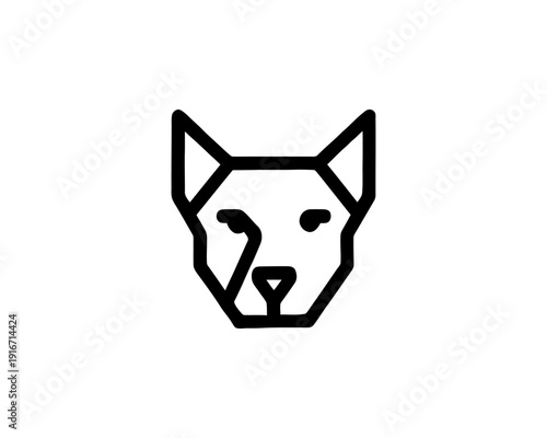 Dog face line art minimal vector logo for pet branding