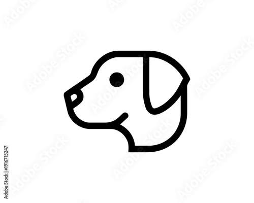 Dog face line art minimal vector logo for pet branding