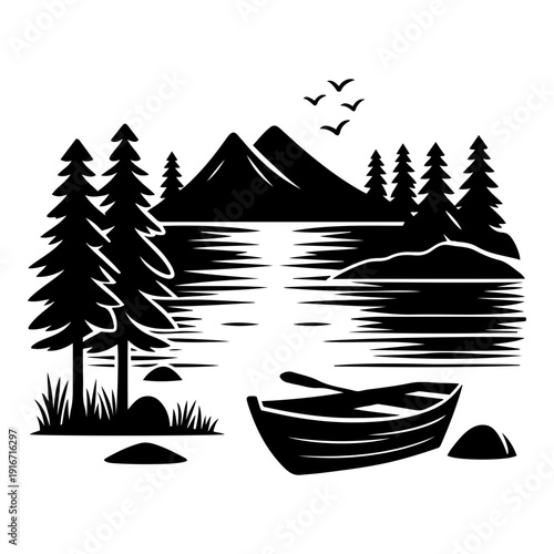 vector illustration of a mountain landscape