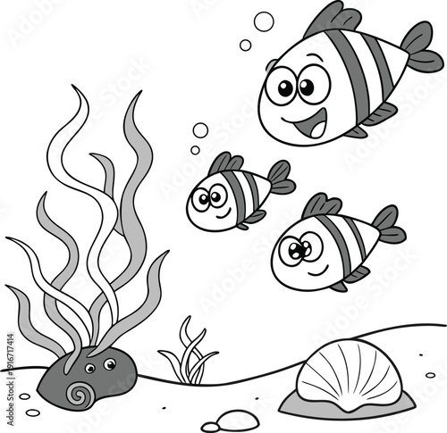 Abstract illustration of a gray spiral shaped creature with flowing lines