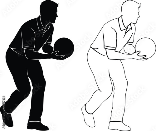 Two players demonstrating basketball shooting techniques in different stances