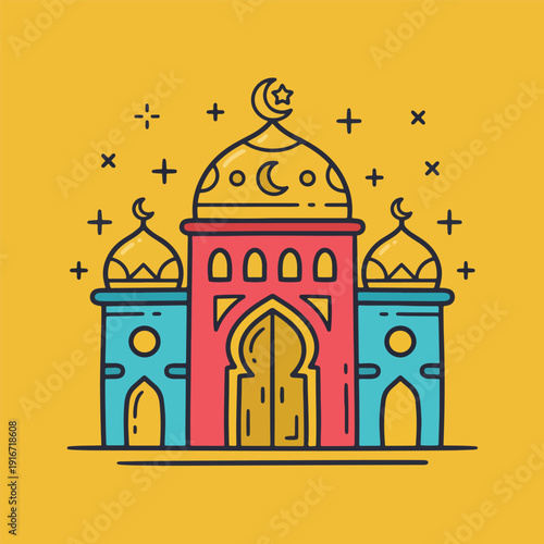 f Doodle Illustration for Islamic Ramadan Theme