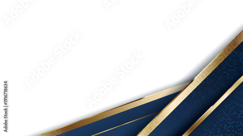 Elegant Minimal Blue Gold Glitter Corner Decoration Design