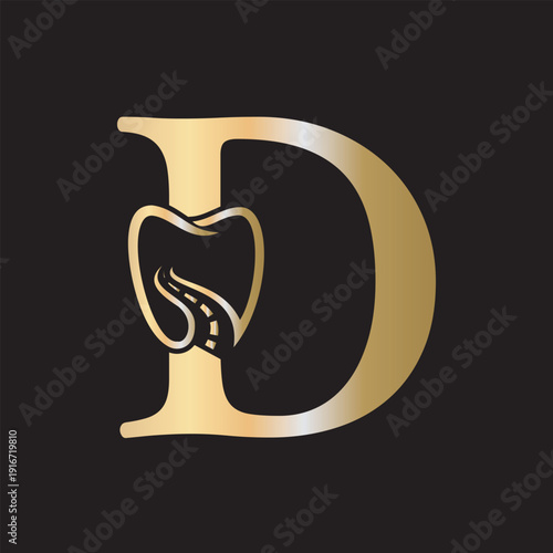  Dental Logo Combine With Letter D Vector Template
