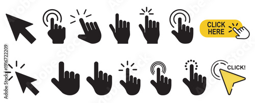 Hand clicking vote buttons engagement interaction flat design vector illustration