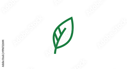 Simple Green Leaf Icon Illustration Design.