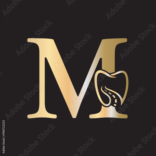  Dental Logo Combine With Letter M Vector Template
