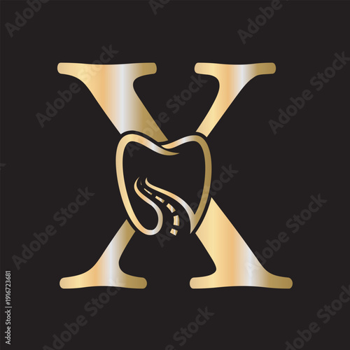  Dental Logo Combine With Letter X Vector Template